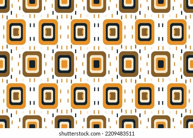 Modern square Shapes geometric pattern vector It is a pattern created by combining geometric shapes. Create beautiful fabric patterns. Design for print. Using in the fashion industry.