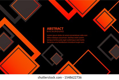 Modern square shapes on black background. Vector design template with minimal concept for cover, poster, banner, presentation, brochure, wallpaper