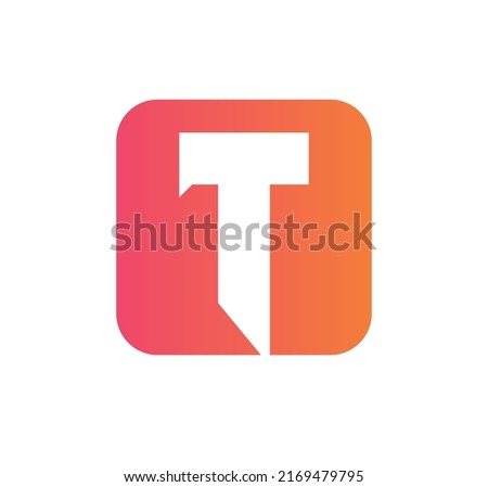 modern square T logo letter design concept isolated on white background