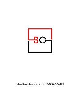 modern square technology business BO logo letter design concept in black and red color isolated on white background