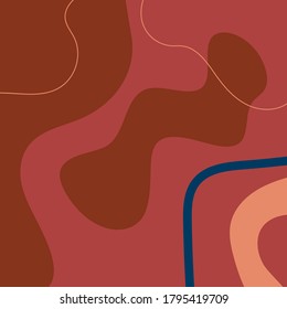 Modern square template with abstract shapes by hand. Vector illustration.