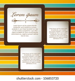 Modern square text on color lines background, vector illustration