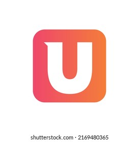 modern square U logo letter design concept isolated on white background