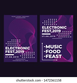 Modern square web banner electronic festival for social media mobile apps
