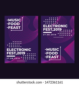 Modern square web banner electronic festival for social media mobile apps