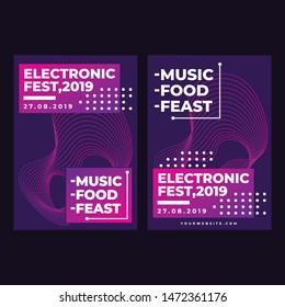 Modern square web banner electronic festival for social media mobile apps