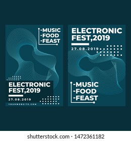 Modern square web banner electronic festival for social media mobile apps