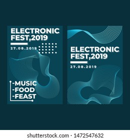 Modern square web banner electronic festival for social media mobile app