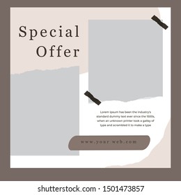 Modern square web banner for social media mobile apps
