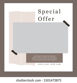 Modern square web banner for social media mobile apps
