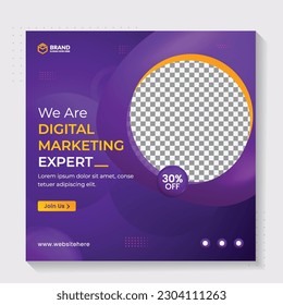 Modern Squire corporate business social media post template banner for a digital marketing agency company.