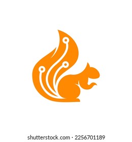 logotipo vectorial de ilustración de ardilla moderna