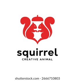 Modern squirrel logo design template