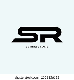 Modern SR Letter logo design featuring initials with a sleek minimalist style