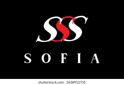 Modern SSS SOFIA text vector, product name or content creator logo design.