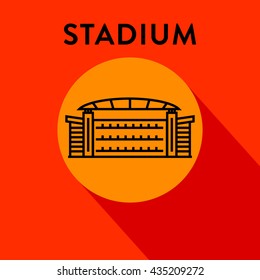 Modern Stadium Icon with Linear Vector Style