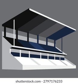 Modern stadium spectator stand isolated on background