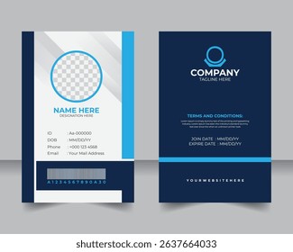 Modern Staff ID Card Design, Professional Business Badge Template, Corporate Identity Card Template, Sleek and Modern Employee ID Design
