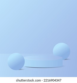 Modern Stage for display product. Pastel Blue Abstract Background with podium