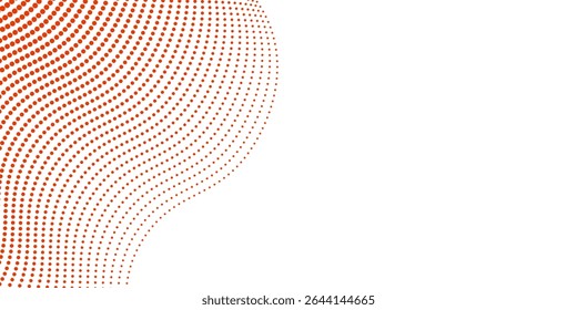 Modern Staggered Dots Pattern Halftone Gradient Orange Color Transparent Vector Background.vector illustration.