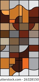 Modern Stained Glass brown and orange