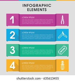 Modern stainless infographic template. infographic design with stainless icons includes razor, bllade razor. can be used for presentation, diagram, annual report, web design.