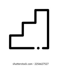 Icono de escalera moderna. Piso. Vector.