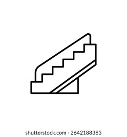 Modern Staircase Symbol In Minimalist Design On Transparent Canvas