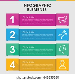 Modern stallion infographic template. infographic design with stallion icons includes horse. can be used for presentation, diagram, annual report, web design.