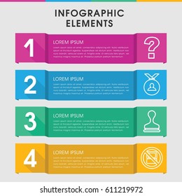 Modern stamp infographic template. infographic design with stamp icons includes no laptop, medal, stamp. can be used for presentation, diagram, annual report, web design. 