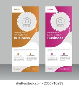 Moderno stand Diseño de plantillas de banner Roll up. 
