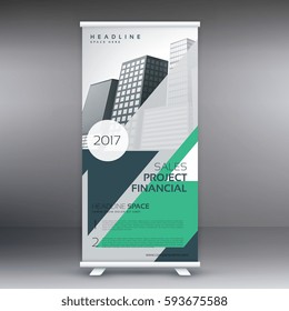 modern standee roll up design template with business details