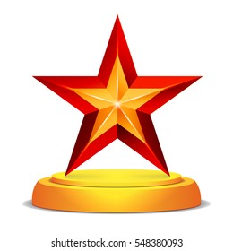 Modern Star Award. Shiny Vector Illustration. Modern Trophy, Challenge Prize. Beautiful Label Design. Isolated Vector Illustration