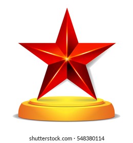 Modern Star Award. Shiny Vector Illustration. Modern Trophy, Challenge Prize. Beautiful Label Design. Isolated Vector Illustration