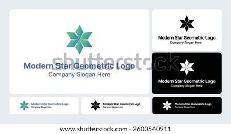 Modern Star Geometric Logo: Contemporary Design with Angular Star Elements