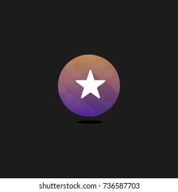 Modern Star Icon with Long Shadow