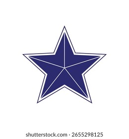 Modern Star Icon, Simple Geometric Five Pointed Star Symbol, Minimalist Design for Logo, Badge, Emblem, Decoration, Awards, Sports, and Graphic Projects