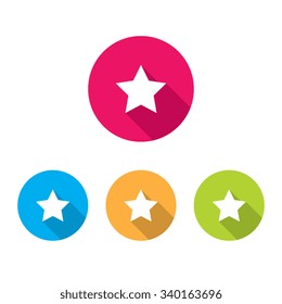 Modern Star Icons With Long Shadow