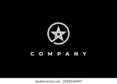 modern star inside circle logo design