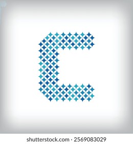 Modern star letter C logo. All numbers are in line strip form. Alphabet character and letters linear abstract design. Logo, corporate identity, application, creative poster and more.