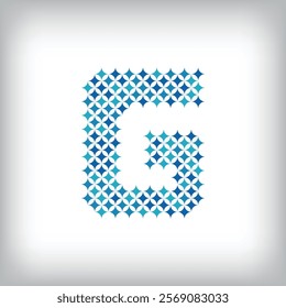 Modern star letter G logo. All numbers are in line strip form. Alphabet character and letters linear abstract design. Logo, corporate identity, application, creative poster and more.