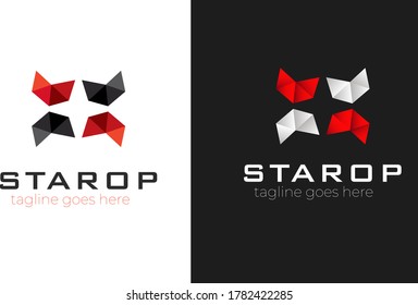 modern star logo design in white background .star icon design with the shape .modern shape star icon design 