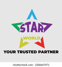 modern star logo template design. color full star logo design