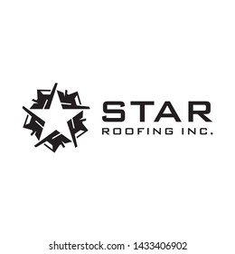 modern star roofing inc logo design 