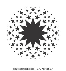 Modern star shape radial decoration pattern vector illustration. Simple artistic style perfect for decorative design greeting cards backgrounds abstract elements.