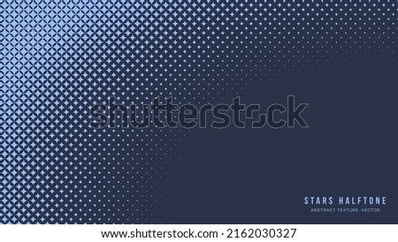 Modern Stars Halftone Geometric Pattern Vector Smooth Rounded Border Navy Blue Abstract Background. Checkered Faded Particles Curved Form Subtle Texture. Half Tone Art Contrast Graphic Wide Wallpaper