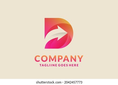 Inspiración moderna en el diseño del logotipo de Start Up, logotipo de inicio con gráfico vectorial de flecha ilustración de diseño gráfico