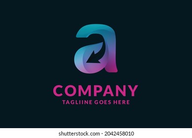 Modern Start Up Typography Logo design inspiration, start Up logo with arrow chart vector graphic design illustration