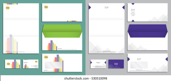 Modern stationery set in vector format