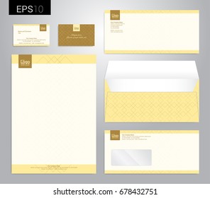 Modern stationery set in vector format, letterhead, business card, envelope